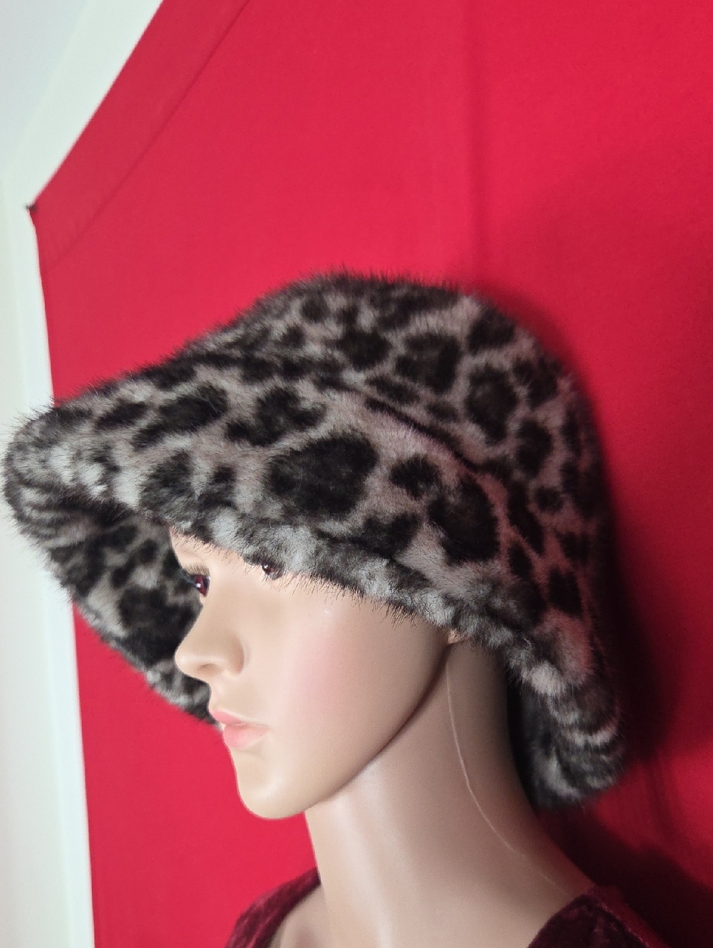 HOUSE OF HARLOW 1960 Leopard Faux Fur Bucket Hat‎ - Picture 2 of 4